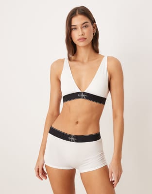 Calvin Klein Graphic Logo Boy Shorts In White