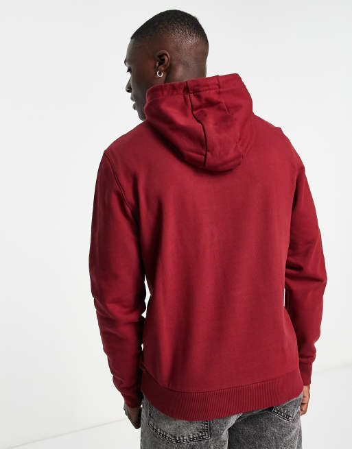 Calvin Klein graphic logo hoodie in dark red