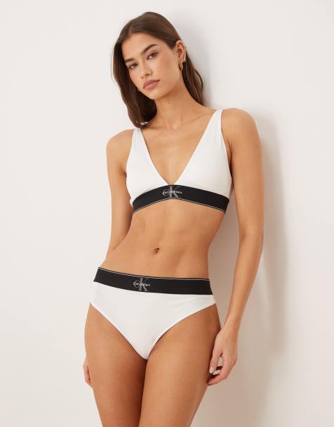 Calvin Klein Graphic Logo thong in white - view 1
