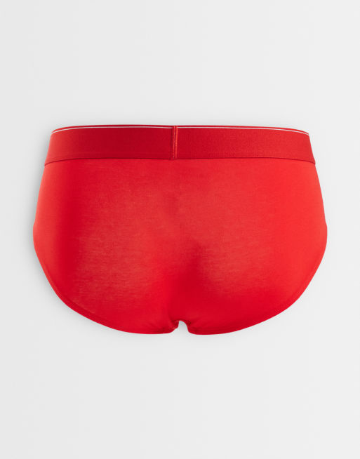 Calvin Klein Graphic Monogram 3 pack cotton hip briefs in gray/red, 2 of 3