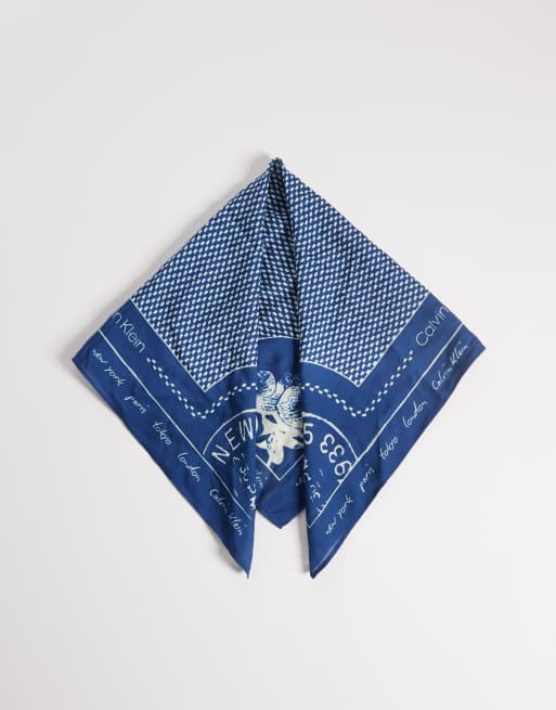 Calvin Klein graphic print bandana in denim blue, 2 of 3