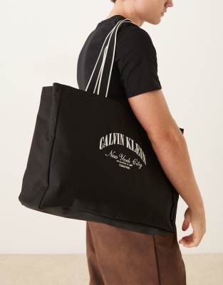 Calvin Klein Calvin Klein graphic tote bag in black