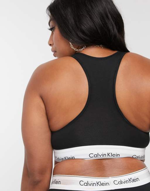 Calvin Klein Grosse Grossen Modernes Baumwoll Bustier In Schwarz Asos