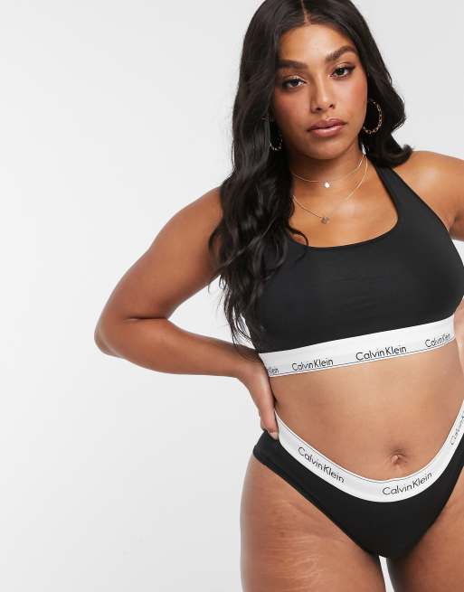 Calvin Klein Grosse Grossen Modernes Baumwoll Bustier In Schwarz Asos