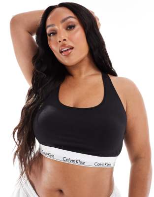 Calvin Klein - Große Größen - Modernes Baumwoll-Bustier in Schwarz