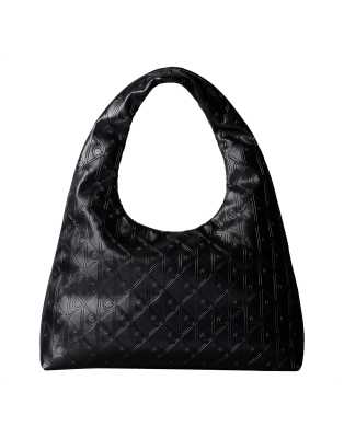 Calvin Klein - Große Schultertasche in Schwarz mit geprägtem Logo