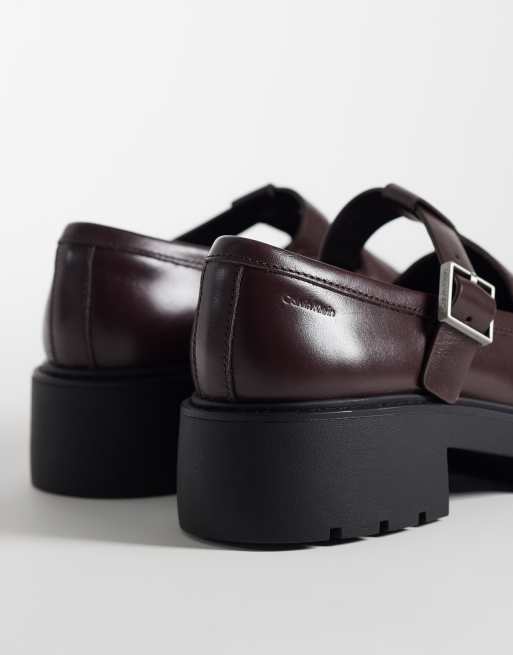 Calvin Klein grova loafers i mörkbrunt läder, 3 av 4