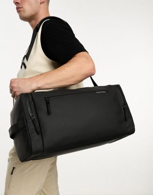 Calvin Klein rubberized holdall bag in black - ASOS Price Checker