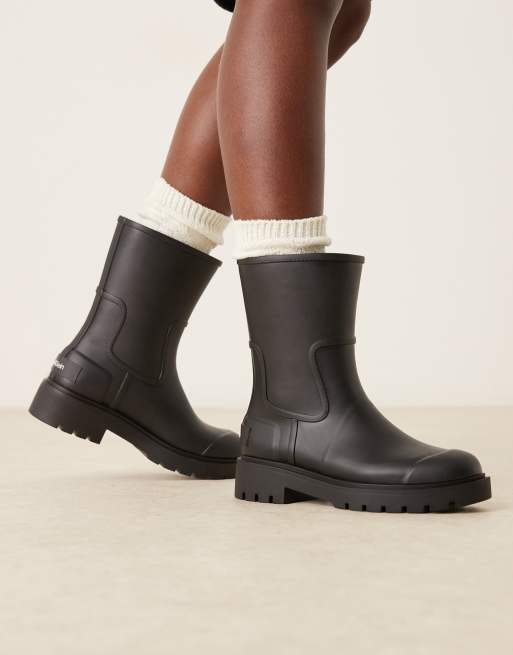 Calvin Klein – Gummistiefel in Schwarz mit kurzem Schaft, 4 von 4