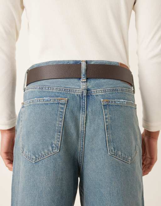 Calvin Klein – Gürtel aus echtem Leder in Dunkelbraun mit silberfarbener Schnalle, 3 von 3