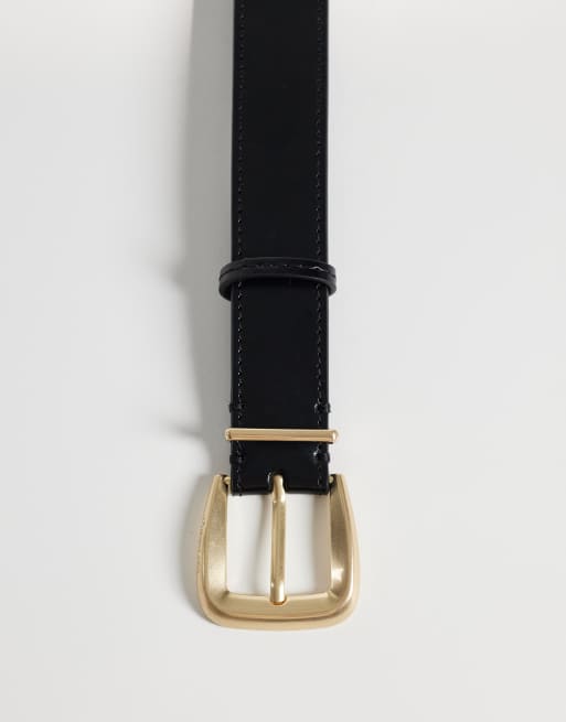 Calvin Klein – Gürtel in Schwarz mit goldfarbener Spitze, 30 mm, 3 von 3