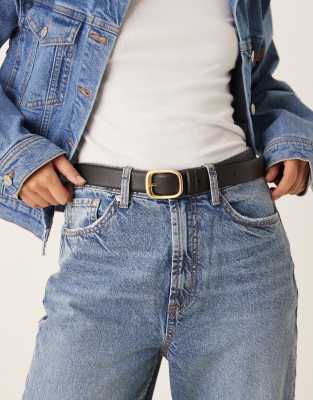 Calvin Klein - Gürtel mit breiter Schnalle in Schwarz