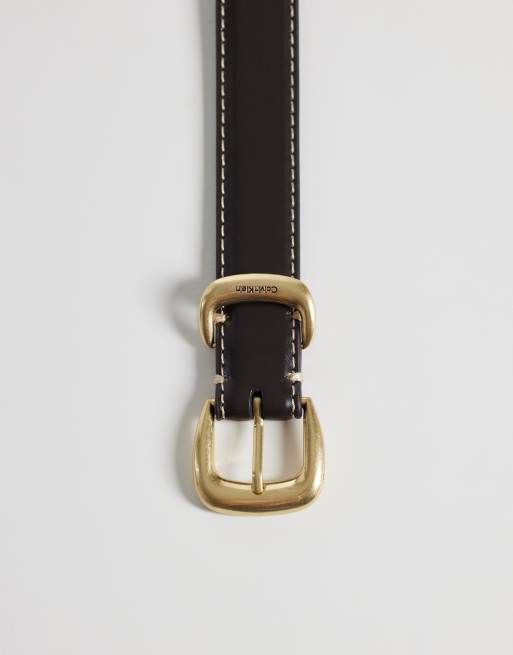 Calvin Klein Gürtel mit Kontrastnähten 25 mm in Schokobraun, 2 von 3