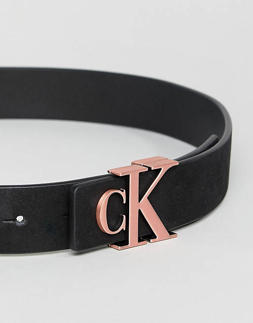 Calvin Klein – Gürtel mit roségoldenem Logo | ASOS