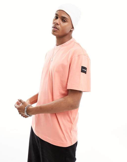 Calvin Klein - Hardlopen - T-shirt met logo in koraal