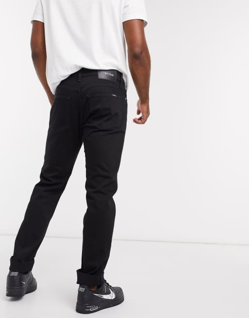 Calvin klein slim straight deals black jeans