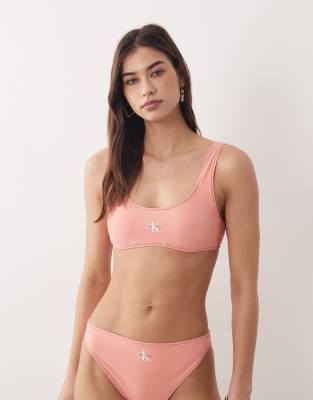 Haut de bikini brassière à logo - Rose 2XL