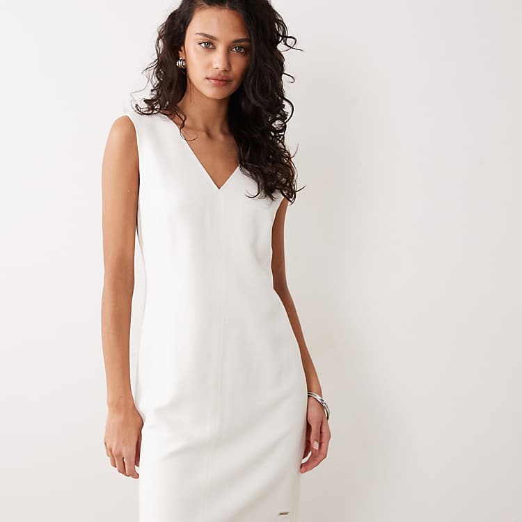 dillards calvin klein white dress Women's Dresses Full Coverage Bell Sleeve Dress Calvin Klein