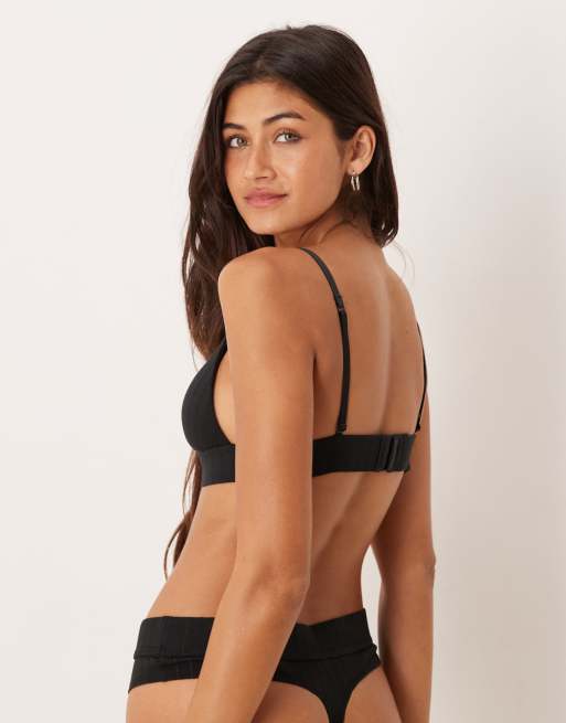 Calvin Klein – Heritage Athletic – Svart, lätt fodrad trekantsbehå, 4 av 4