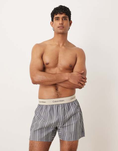 Calvin Klein – Heritage – Blårandiga boxershorts i bomull - view 1