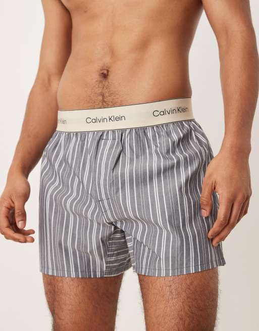 Calvin Klein – Heritage – Boxershorts aus Baumwolle mit blauen Streifen , 2 von 3