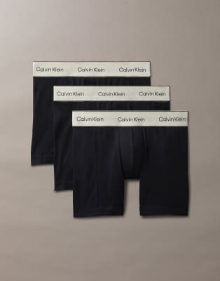 Calvin Klein Heritage Cotton 3 Pack Boxer Briefs In Black