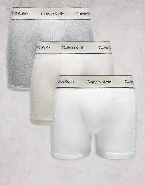 Calvin Klein Heritage Cotton 3 pack boxer briefs in white/gray/oyster - view 1