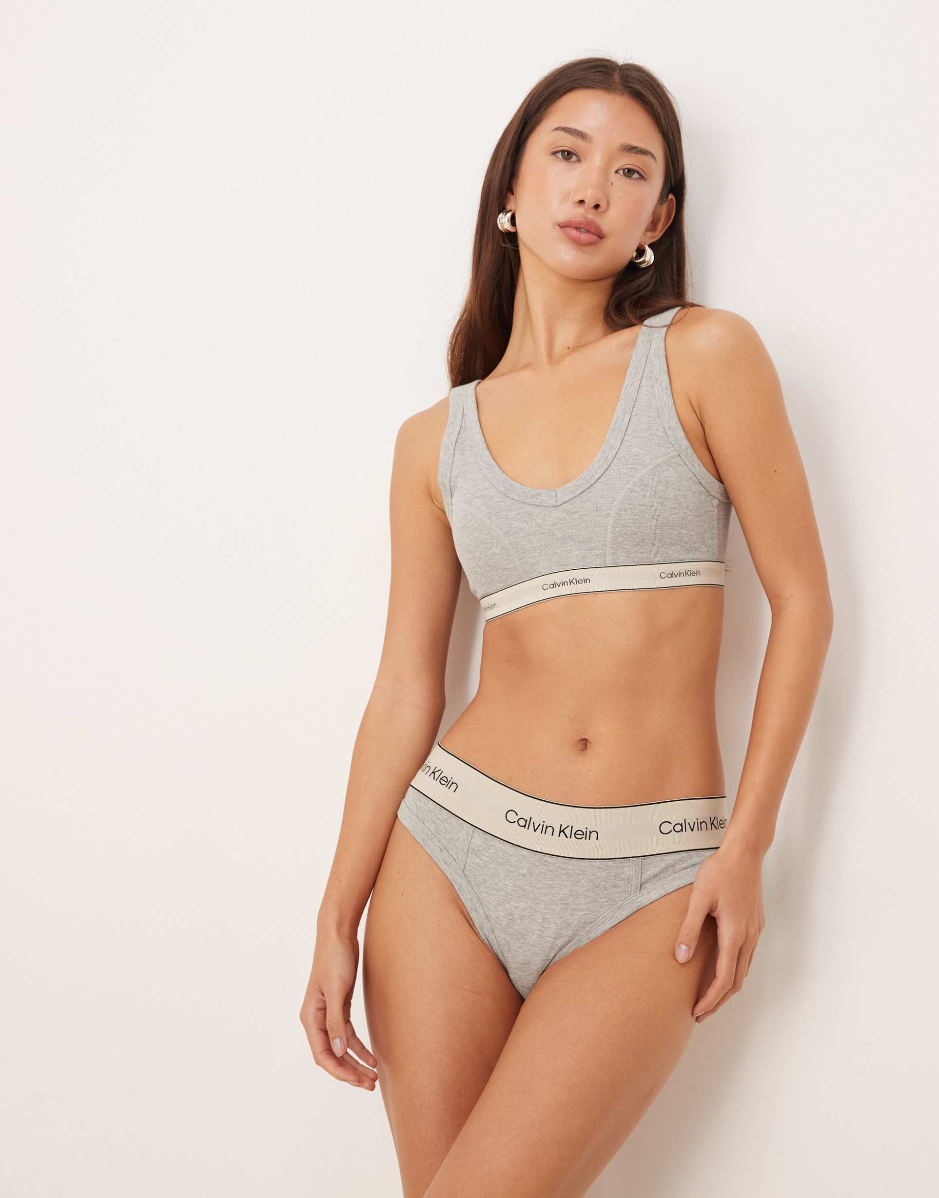 calvin klein heritage cotton bikini brief in gray heather