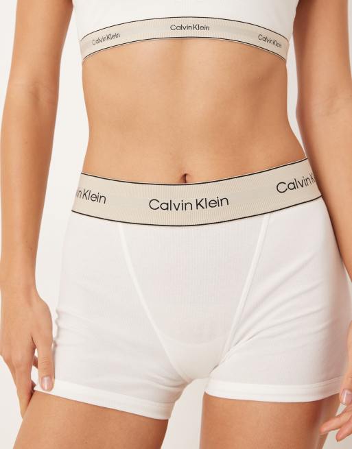 Calvin Klein Heritage Cotton girl boxer in bright white ASOS
