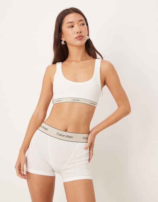 Calvin Klein Heritage Cotton girl boxers in bright white