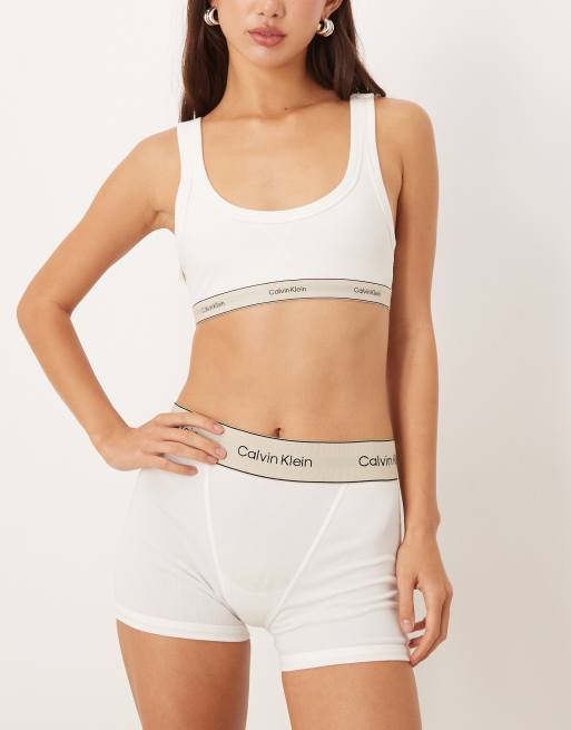 Calvin Klein Heritage Cotton girl boxers in bright white, 4 of 4
