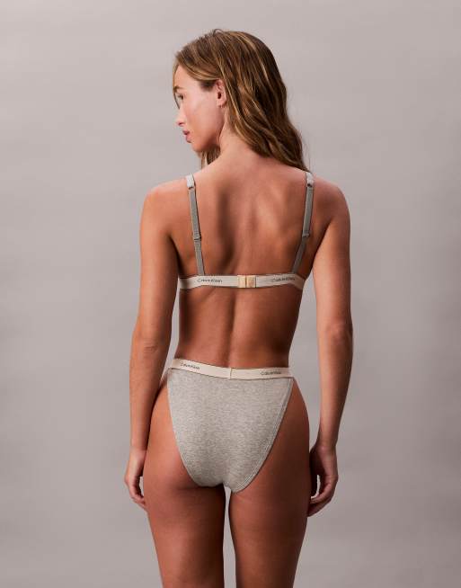Calvin Klein - Heritage Cotton - Gråmeleret tanga-G-streng, 3 af 4