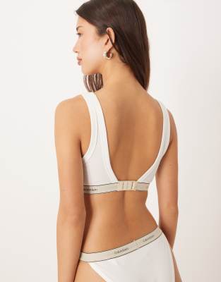 Calvin Klein Heritage Cotton Lightly Lined Triangle Bra In White