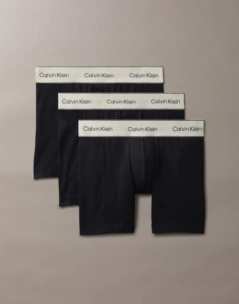 Calvin Klein - Heritage Cotton - Lot 3 caleçons à taille contrastante - Noir/huître - view 1