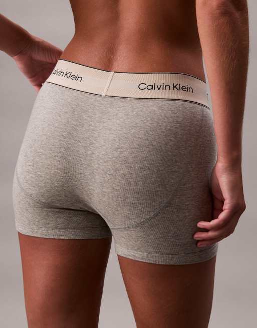 Calvin Klein - Heritage Cotton - Meisjes boxershort in lichtgrijs, 2 van 3