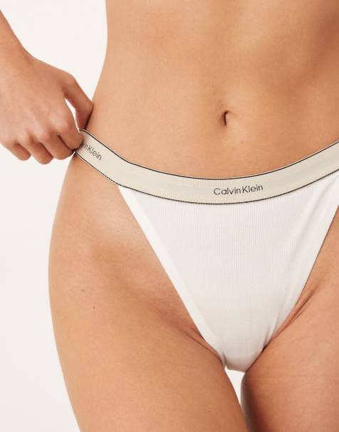 Calvin Klein Heritage Cotton tanga brief in bright white - view 1