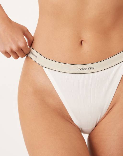 Calvin Klein Heritage Cotton tanga brief in bright white