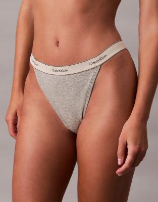 Calvin Klein - Heritage Cotton - Tanga in meliertem Grau