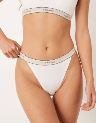 Calvin Klein Heritage Cotton Tanga Thong In White