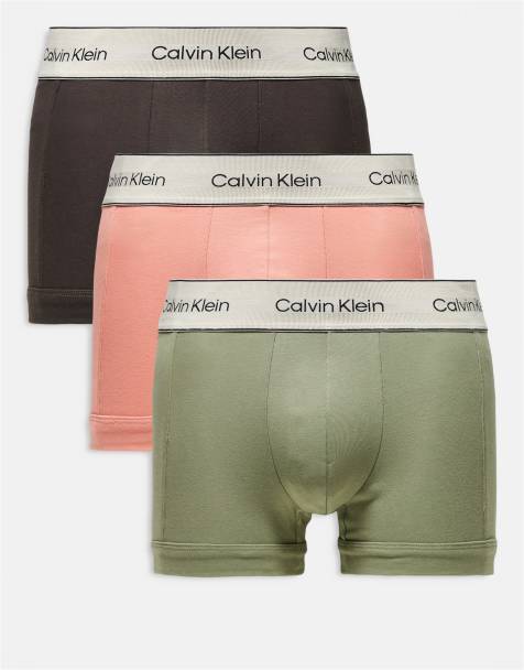 Calvin Klein – Heritage Cotton – Unterhosen in Grau/Khaki/Rot, 3er-Pack - view 1