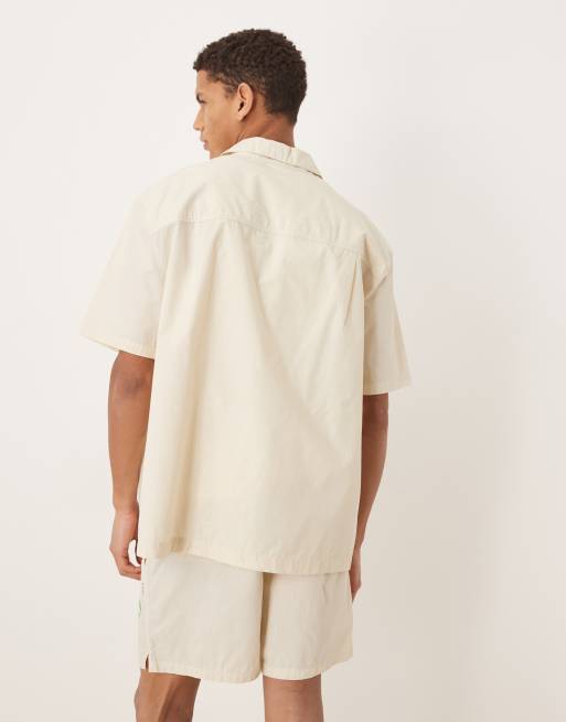 Calvin Klein - Heritage Crest - Gestreept poplin pyjamaoverhemd in wit, deel van co-ord set, 3 van 5