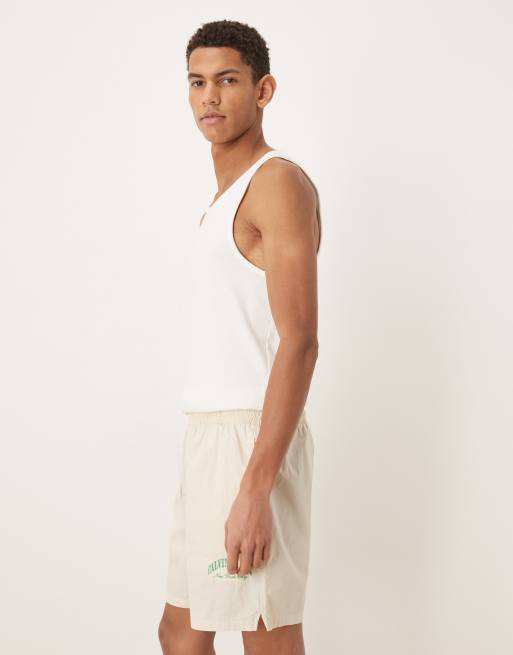 Calvin Klein – Heritage Crest – Pyjama-Shorts aus Popeline in gestreiftem Cremeweiß, Kombiteil, 3 von 5