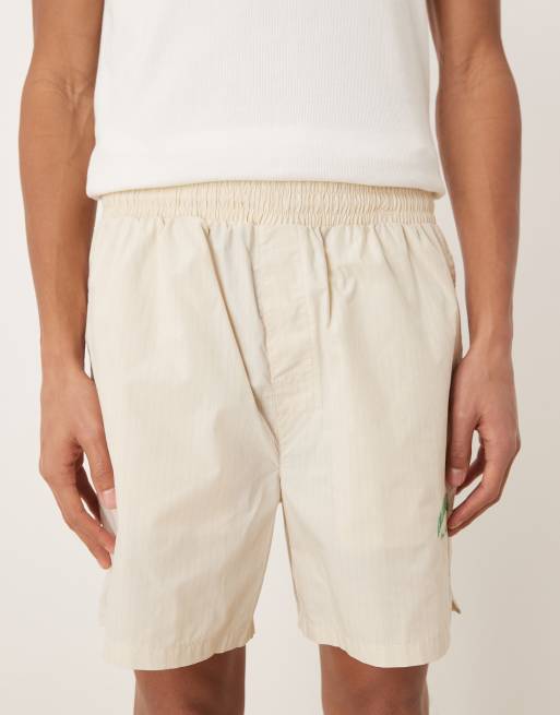Calvin Klein – Heritage Crest – Pyjama-Shorts aus Popeline in gestreiftem Cremeweiß, Kombiteil, 4 von 5