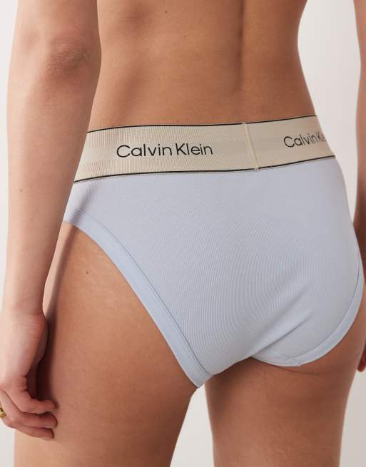 Calvin Klein – Heritage – Jasnoniebieskie figi bawełniane, 3 z 4
