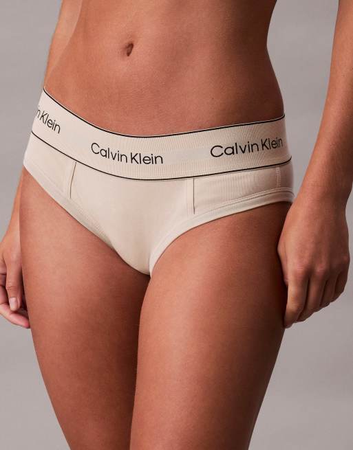 Calvin Klein - Heritage - Slip bikini in cotone color ostrica