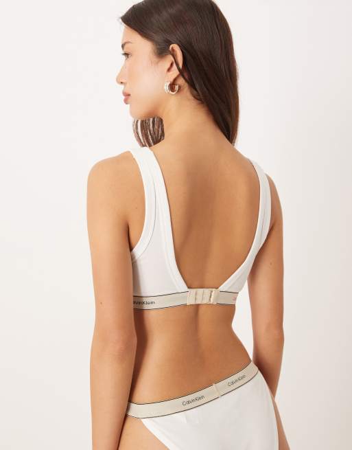 Calvin Klein - Heritage - Soutien-gorge triangle en coton légèrement doublé - Blanc éclatant, 2 de 4