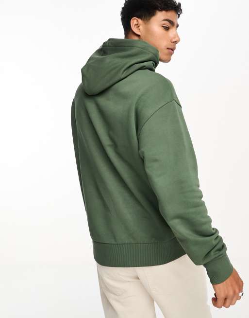 Calvin Klein hero logo comfort hoodie in khaki, 4 of 4