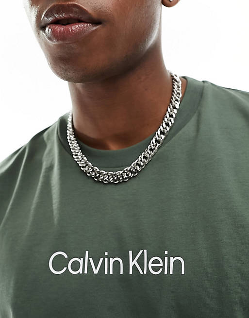 comfort Klein gray in Calvin hero logo t-shirt | dark ASOS