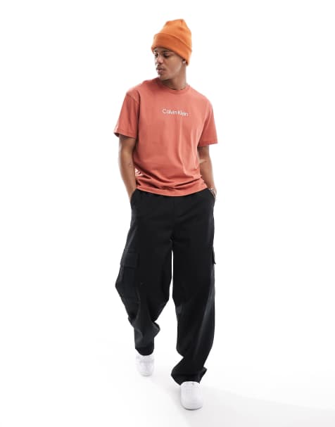 Calvin Klein hero logo comfort t-shirt in orange - view 1