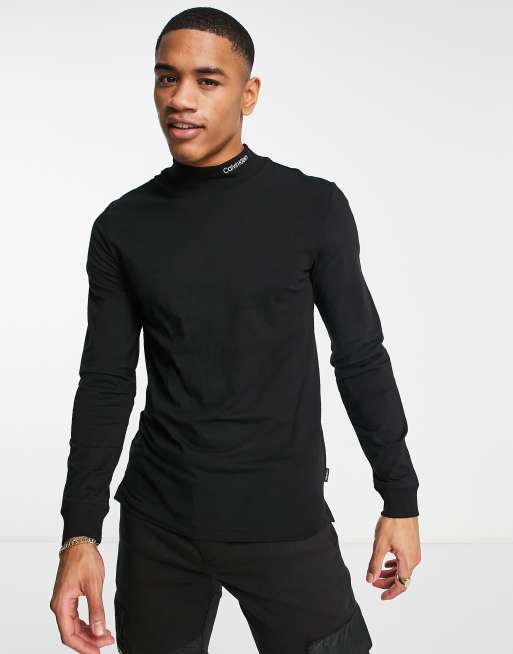 Black high hotsell neck top mens